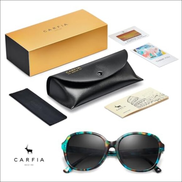 Acetate Oversized Square Polarized Sunglasses UV Protection Retro